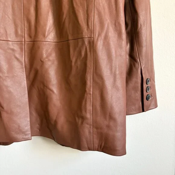 Madewell The Larsen Blazer in Clifftop Brown Leather NEW